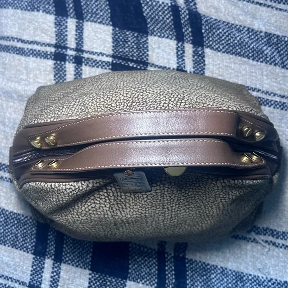 Italian Borbonese Redwall Brown Suede Top Handle Mini Satchel Bag - Excellent - Picture 5 of 15